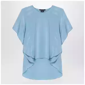 Max Mara Pianoforte Light blue flowy silk blouse