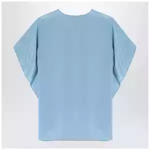 Max Mara Pianoforte Light blue flowy silk blouse