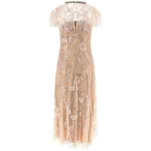 Self-Portrait Pink Flower Sequin Embellished Midi Dress