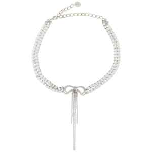Self-Portrait Double Crystal Bow Necklace
