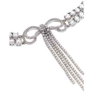 Self-Portrait Double Crystal Bow Necklace