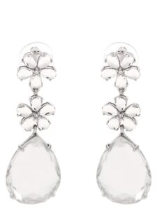 Self-Portrait Crystal Flower Tiered Earrings