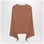 Max Mara Camel silk colour-block shirt