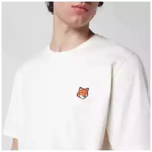 Maison Kitsuné Beige Fox Head Regular-Fit T-shirt