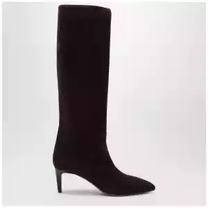 Paris Texas Chocolate suede pointed-toe boots