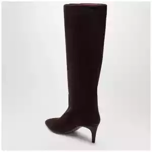 Paris Texas Chocolate suede pointed-toe boots