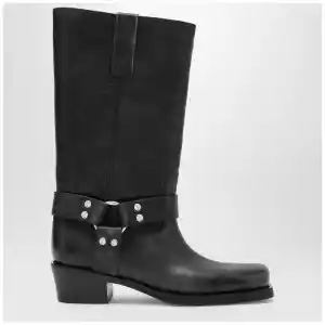 Paris Texas Black Roxy boot in brushed leather