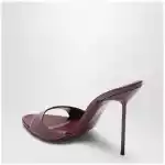Paris Texas Lidia mules in amarena patent leather