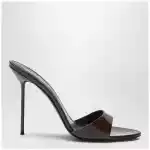Paris Texas Lidia mules in ebony patent leather