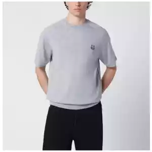 Maison Kitsuné Grey mélange Fox Head wool sweater