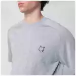 Maison Kitsuné Grey mélange Fox Head wool sweater