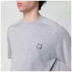 Maison Kitsuné Grey mélange Fox Head wool sweater