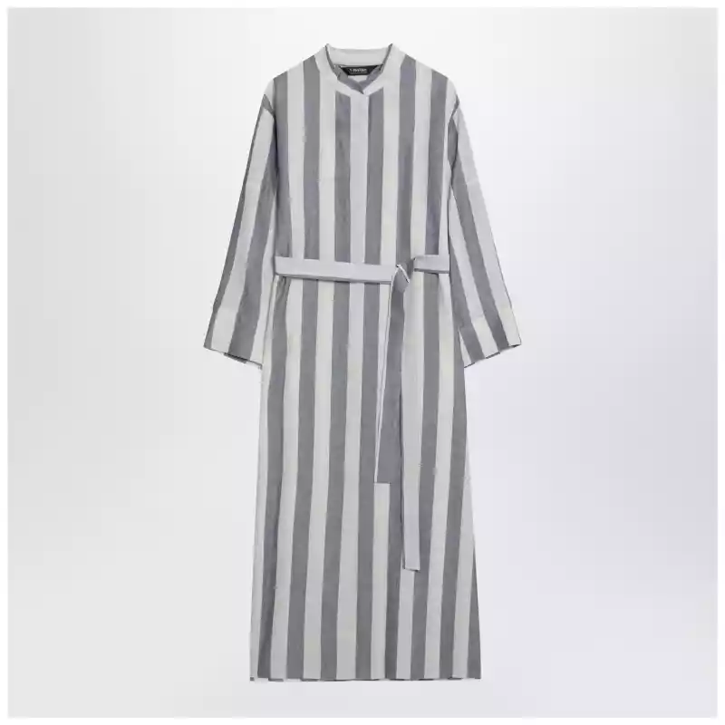 S Max Mara White/blue striped shirt dress