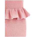 Self-Portrait Pink Peplum Knit Midi Dress