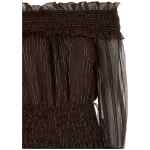 Self-Portrait Brown Georgette Off Shoulder Maxi Dress