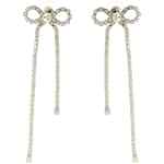 Self-Portrait Crystal Droplet Bow Earrings
