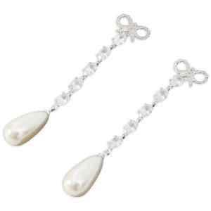 Self-Portrait Bow Pearl Droplet Earrings