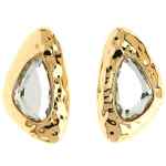 Self-Portrait Hammered Gold Crystal Earrings