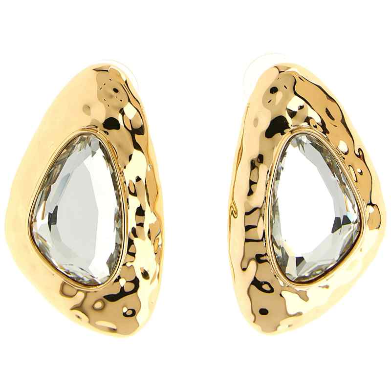 RS26616EGDGOLD_01_M_2025-11-20T12-02-25.01Z Self-Portrait Hammered Gold Crystal Earrings