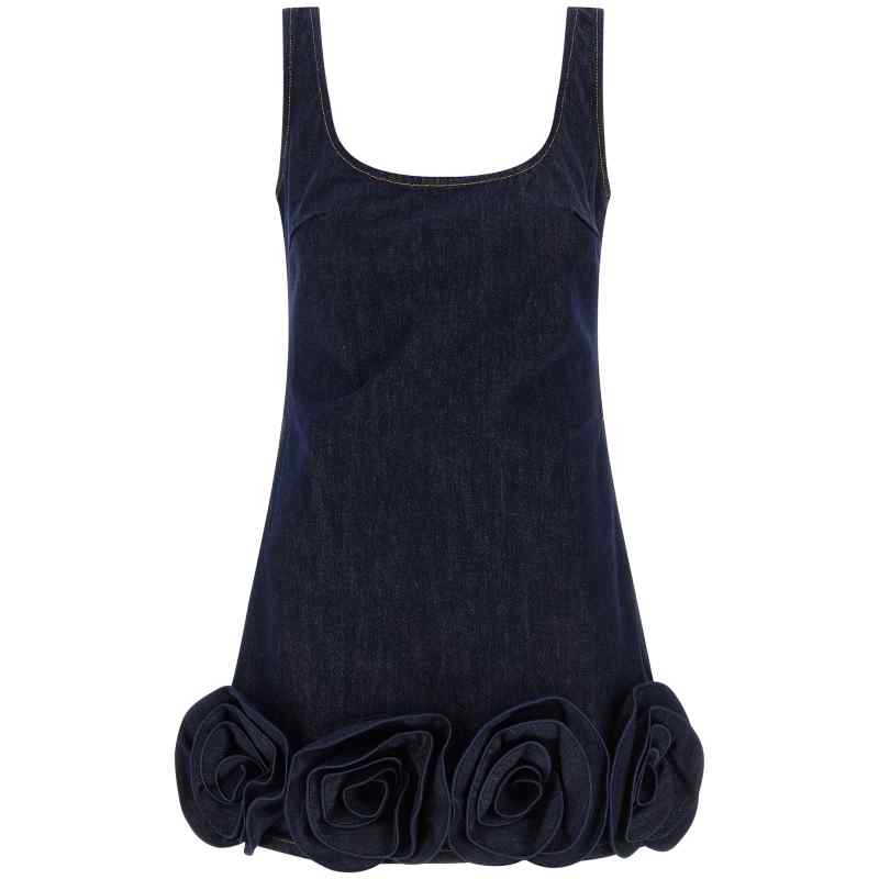 RS26821SBLBLUE_01_M_2025-11-20T12-01-52.655Z Self-Portrait Indigo Denim 3d Flower Mini Dress