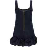 Self-Portrait Indigo Denim 3d Flower Mini Dress
