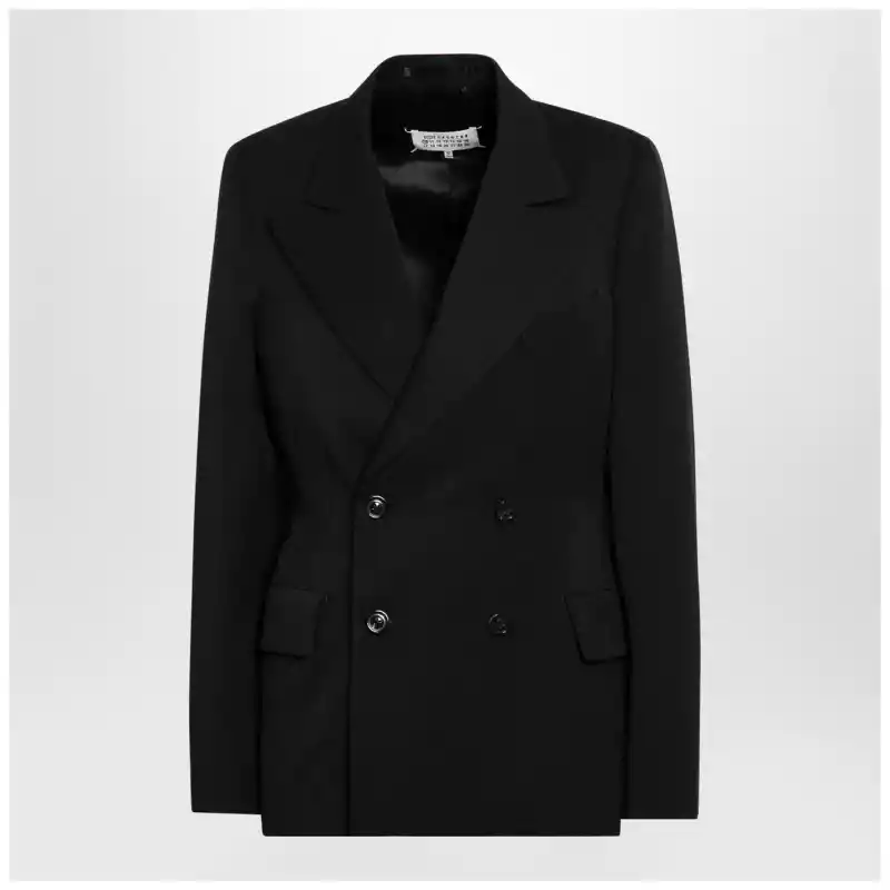 Maison Margiela Black double-breasted jacket in wool
