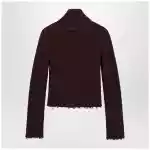 MM6 Maison Margiela Chocolate rib-knit zip cardigan