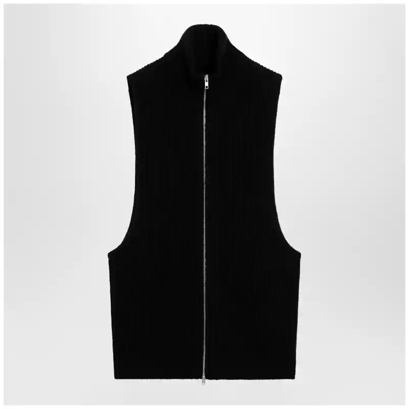 MM6 Maison Margiela Black wool zip vest