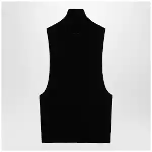 MM6 Maison Margiela Black wool zip vest