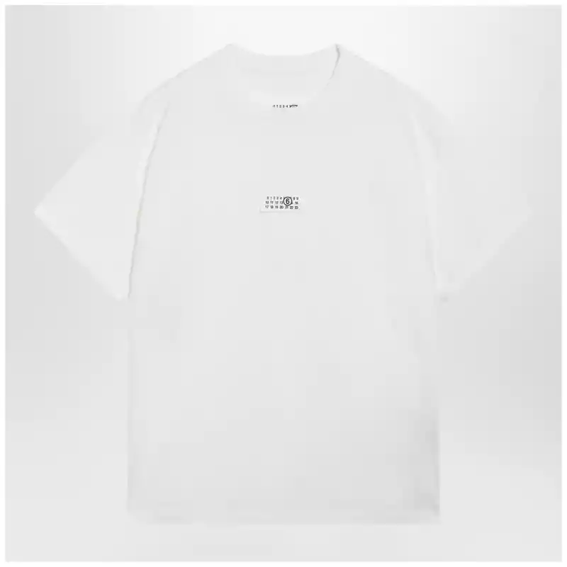 MM6 Maison Margiela White cotton jersey T-shirt with logo patch