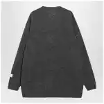 MM6 Maison Margiela Grey mélange oversized V-neck knit sweater