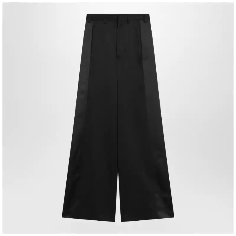 MM6 Maison Margiela Black satin palazzo pants