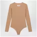 MM6 Maison Margiela Skin-tone bodysuit in lycra jersey