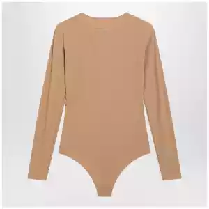MM6 Maison Margiela Skin-tone bodysuit in lycra jersey