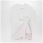 MM6 Maison Margiela Écru draped T-shirt with logo patch