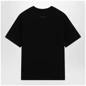 MM6 Maison Margiela Black draped T-shirt with logo patch