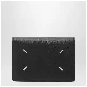 Maison Margiela Black leather credit card holder