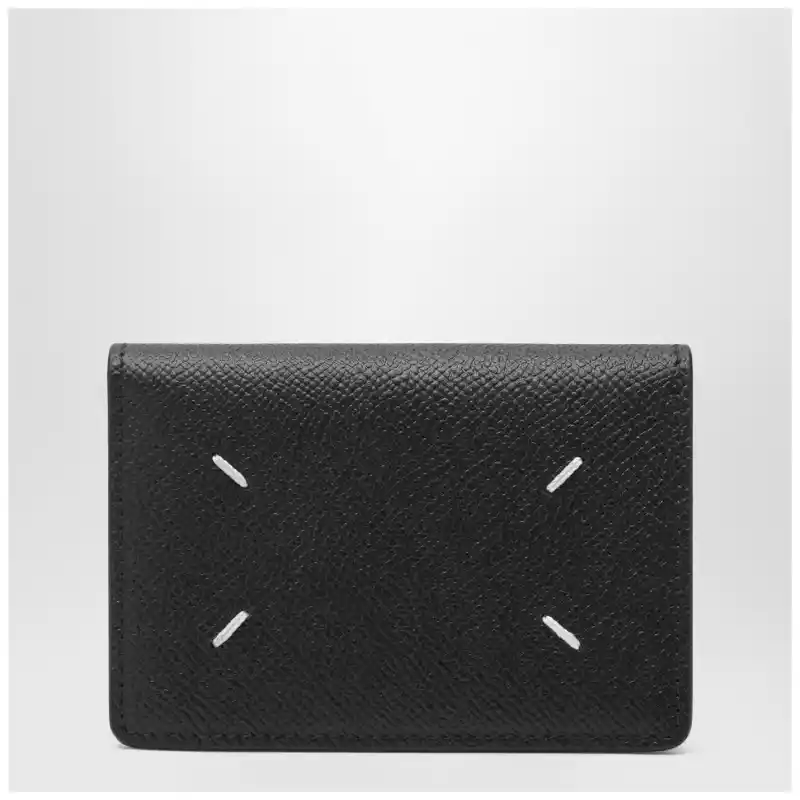 Maison Margiela Black leather credit card holder
