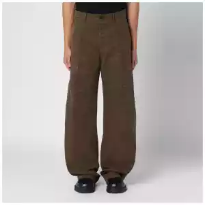 Dsquared2 Military green wide trousers with wear