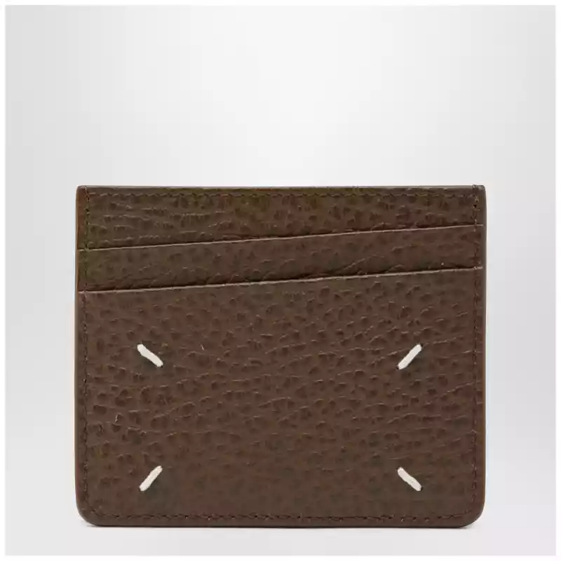 Maison Margiela Brown Four Stitches calfskin card holder