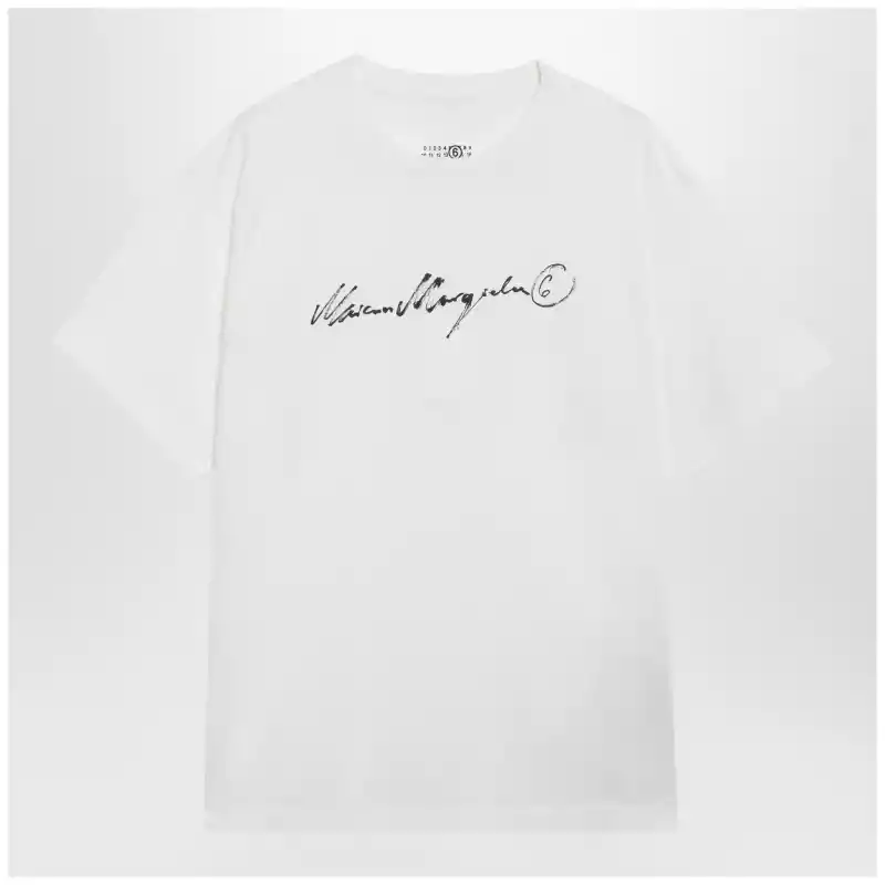 MM6 Maison Margiela White T-shirt with logo print