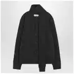 MM6 Maison Margiela Grey wool-blend cardigan with scarf