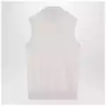 S Max Mara White turtleneck vest in wool