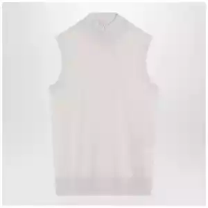 S Max Mara White turtleneck vest in wool