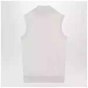 S Max Mara White turtleneck vest in wool