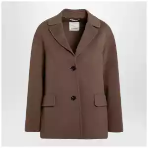 S Max Mara Brown double-wool single-breasted jacket