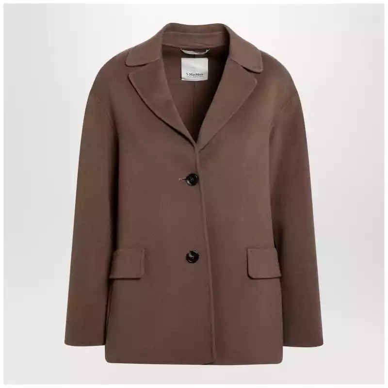 S Max Mara Brown double-wool single-breasted jacket