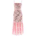 Self-Portrait Pink Crochet Lace Midi Dress