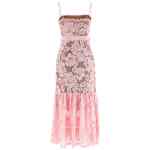 Self-Portrait Pink Crochet Lace Midi Dress