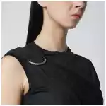 Durazzi Milano Black mélange tank top with braided details
